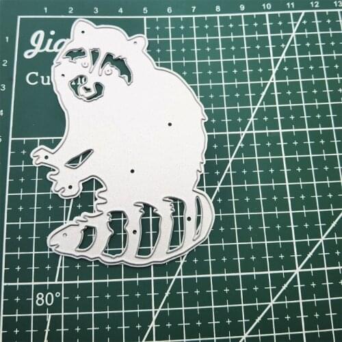 95AA Cute Little Raccoon Silhouette Carbon Steel Cutting Dies DIY Scrapbooking Photo