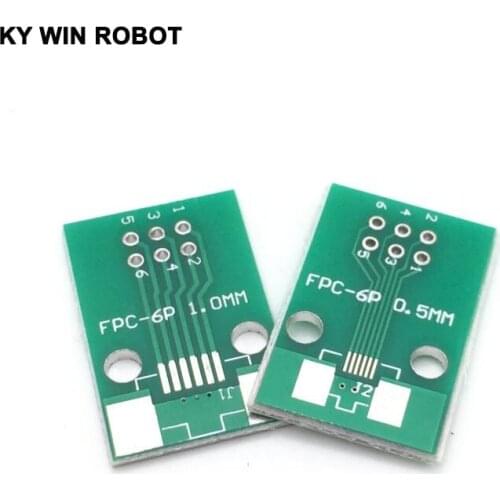 Free Shipping 5PCS/LOT Double Side 0.5mm 1mm FFC FPC 6P 6 Pin to 2.54mm DIP Moudle PCB Board Adapter Socket Plate