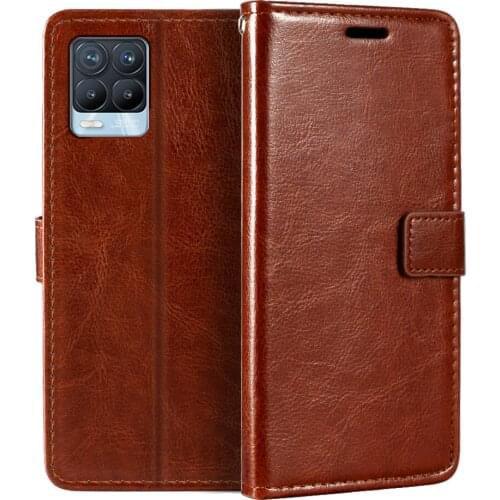 Case For OPPO Realme 8 Pro 4G Wallet Premium PU Leather Magnetic Case Cover With Card Holder And Kickstand For OPPO Realme 8 4G