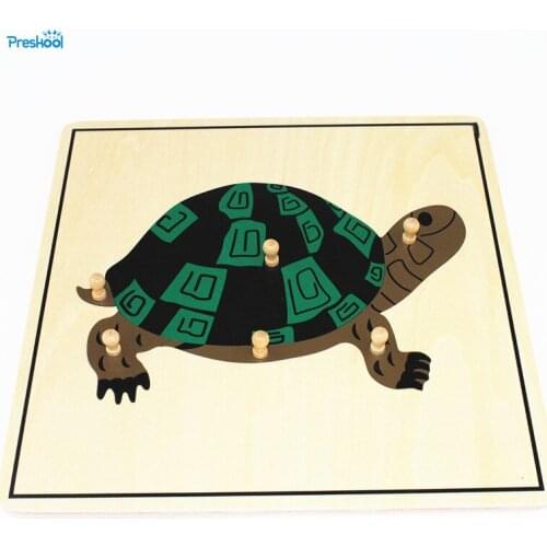 Baby Toy Kids Montessori Turtle Puzzle Animal for Children Wood for Early Childhood Education Preschool Training Learning