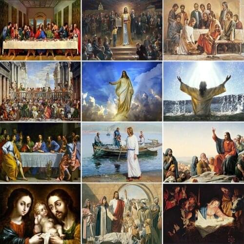 DIY 5D Diamond Painting Religion Full Square Jesus Christ Round Diamond Embroidery Mosaic Icons Home Wall Decor Living Room