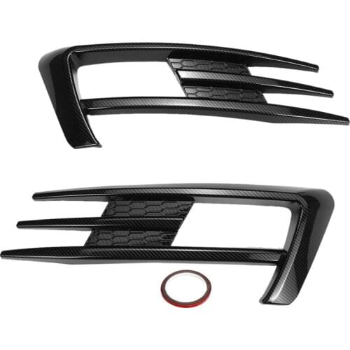 For Golf 7 MK7 2014-2017 Fog Light Lamp Cover Bumper Grille Trim Carbon Fiber