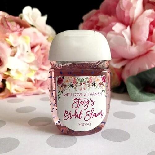 Customize Hand Sanitizer Labels, Personalised Bridal Shower,Bachelorette Party,Engagement Party,Wedding Sanitizer Favor Stickers