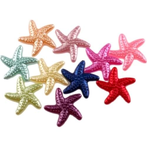 100Pcs Mixed Starfish Pearl Decoration Craft Flatback Cabochon Embellishments For Scrapbooking Beads Kawaii Diy Accessories