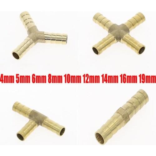 Brass Hose Tail Barb Fitting Union Cross Tee Bulkhead Pipe Tube Connector Fuel Water Fluids Air Repair Accessories