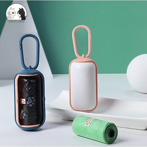Dog Poop Bags Portable Pet Waste Bag Dispenser Stylish Simple Dog Garbage Holder Dispensers + Poop Bags Set Cleaning Supplies