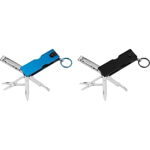 Multifunction Mini Fashion Keychain Stainless Steel Nail Clipper LED Light Ear Cleaner Picks Portable Outdoor