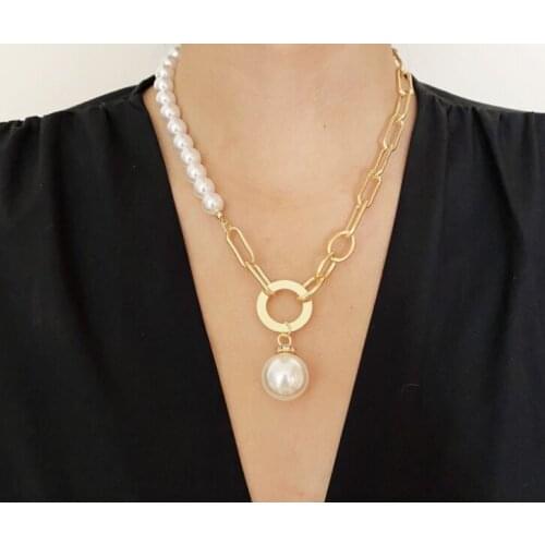 New Product Accessories Hot Sale European And American Simple Retro Exaggerated Baroque Pearl Necklace Female