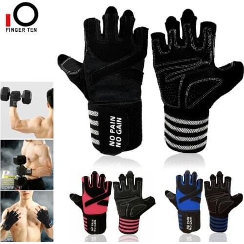 Half Finger Gel Full Palm Protection Gym Gloves Fitness Weight Lifting Workout Glove with Wrist Support for Men Women