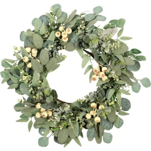 Artificial green eucalyptus door hanging garland ginkgo eucalyptus leaf garland