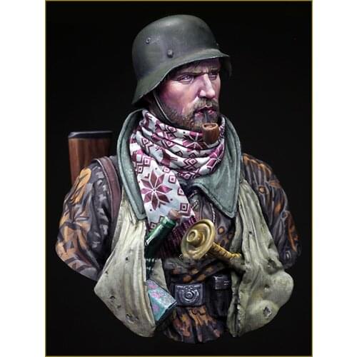 Unassambled 1/10 General winter bust Historical Resin kit miniature model Unpainted