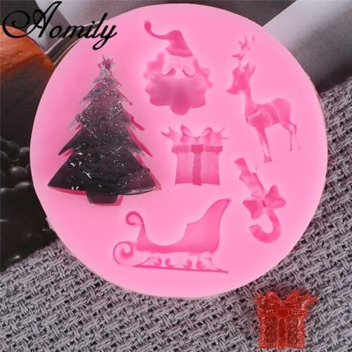 Aomily Silicone Cake Molds Christmas Tree Santa Claus Fondant Cake Mold Chocolate Mold Cake Decorating Tools Baking Accessories