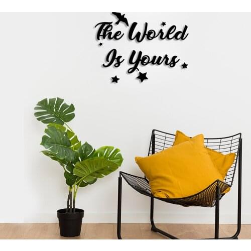 The World Is Yours Wall Room Home Accessory Wooden Table 50x34cm