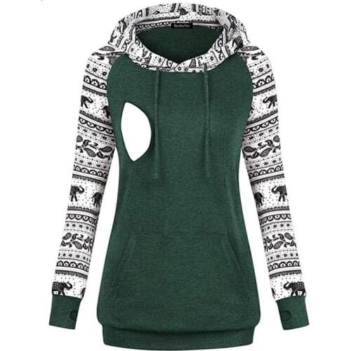 Nursing Sweatshirt Hoodie Women Long Sleeve Breastfeeding Shirt Autumn Winter For Feeding Maternity Pregnancy Clothes Plus Size