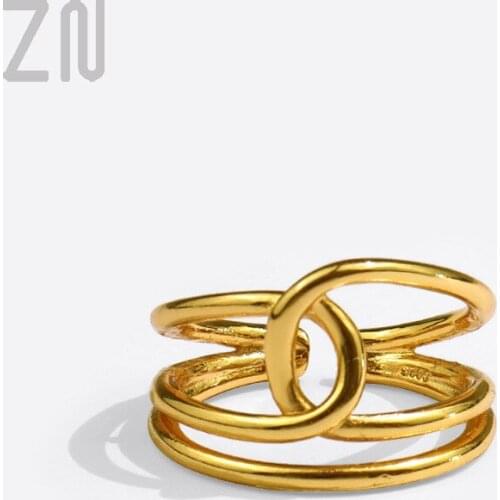 ZN Europe and America Trendy Geometric Lines Ring Vintage Fashion Jewelry Gifts Creative Twisted Line Finger Rings for Women