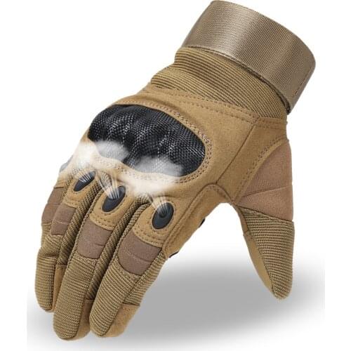 Hard Case Outdoor Tactical Gloves Carbon Fiber Motorcycle Riding Sports Fitness Full Finger Gloves Mountaineering