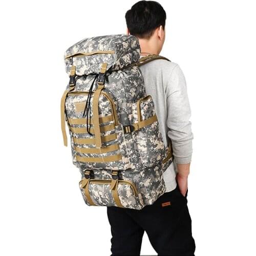 80L Waterproof Climbing Hiking Military Tactical Backpack Bag Camping Mountaineering Outdoor Sport Molle 3P Bag