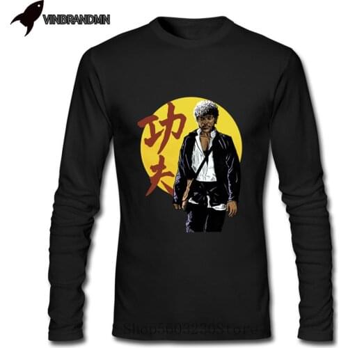 Funny Men Like Bruce Lee T Shirts Parody Quentin Tarantino Film Pulp Fiction Homme Tee Shirt Kungfu Jules Walk The Earth T-Shirt