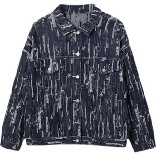 2021 Spring Autumn Denim Coat Women Harajuku Single Breasted Fashion Ladies Oversized Jean Jacket Gothic Cowboy Trendy Outwear