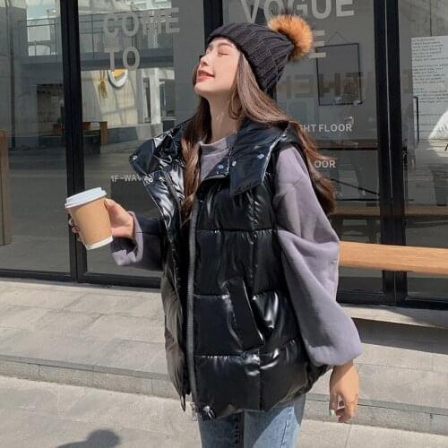 Women Winter Jacket Cotton Padded Parkas Fashion Hooded Vest 2021 New Oversized Jacket Zipper vest coat women womens vest