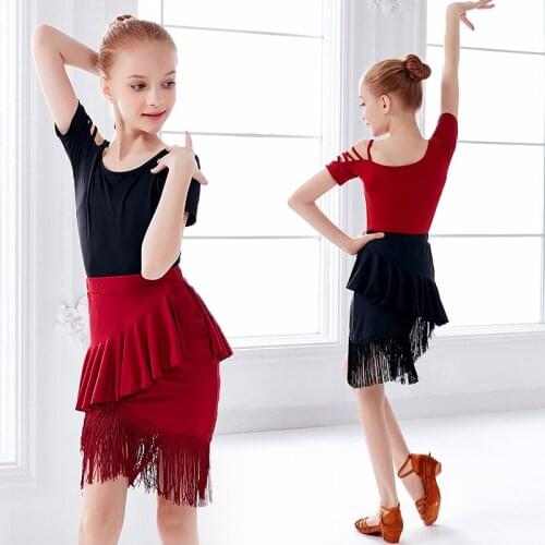 Girls Salsa Dance Dresses Child Fringe Latin Dance Costume Women Cha Cha Tango Stage Wear