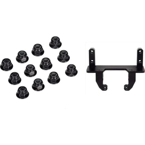 1 Pcs Metal Axle Servo Stand Mount & 12 PCS Metal 4Mm M4 Wheel Lock Nuts