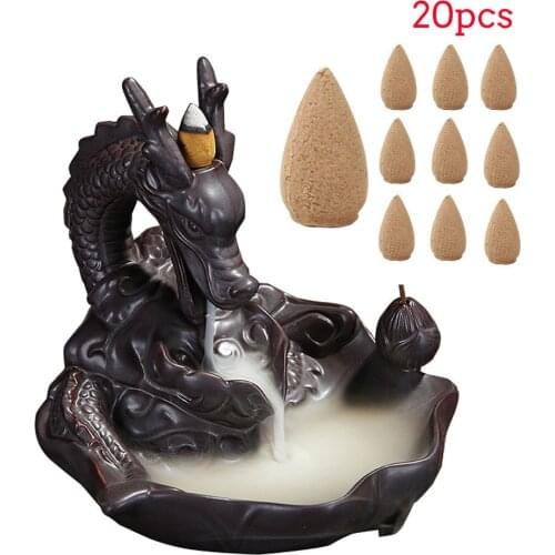 10/20PCS Hot Dragon Incense Smoke Backflow Best Cone Censer Incense Holder Mini Office Desk Home Decor Teahouse Ornament