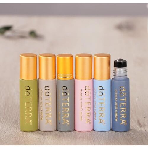 10ML Thick Macaron Glass Essential Oil Roll On Bottle Metal Roller Ball For Perfume Aromatherapy