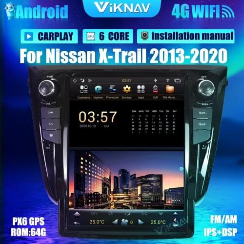 12.1 PX6 Android Car Radio DVD Multimedia For Nissan X-Trail 2013-2020 Car Player GPS navigation Stereo Recorder Head Unit