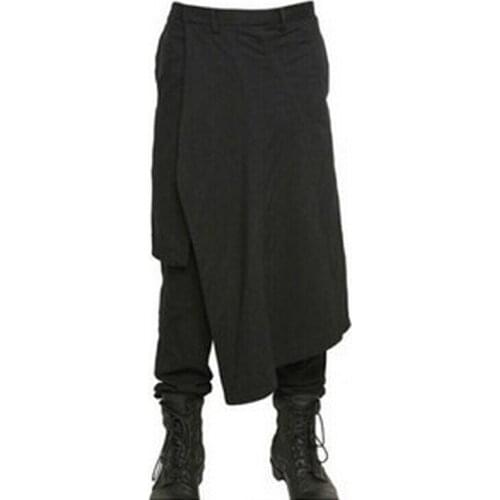 27-44 ! 2016 men new pring and autumn costume costumes fashion personality irregular culottes plus size singer costumes trousers