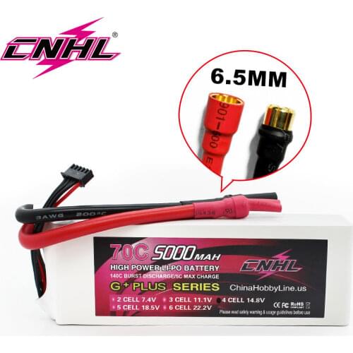 CNHL 5000MAH 14.8V 4S 70C LIPO BATTERY for Speedrun With 6.5mm Bullet Plug