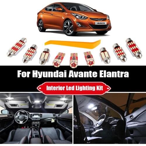 For Hyundai Avante Elantra 2017 2018 2019 2020 CN7 2021 Canbus Vehicle LED Interior Light Kit Auto License Plate Lamp