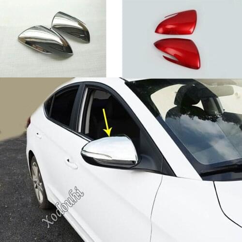 For Hyundai Elantra Avante 2016 2017 2018 2019 2020 Car Body Eyebrow Back Rear View Rearview Side Door Cover Stick Trim Frame