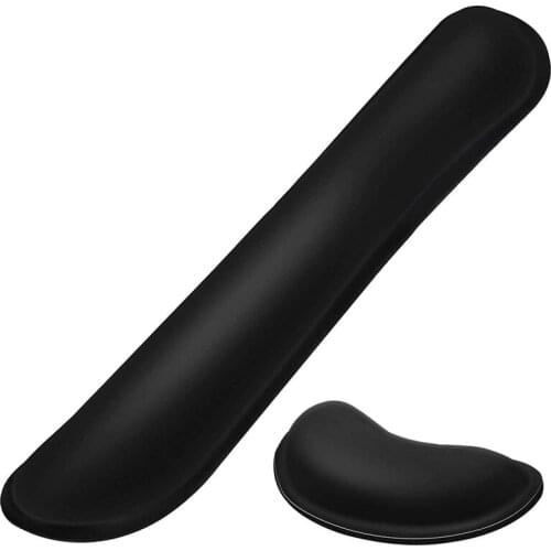 Gel Memory Foam Set Keyboard Wrist Rest Pad, Mouse Wrist Cushion Support for Office, Lightweight,Black
