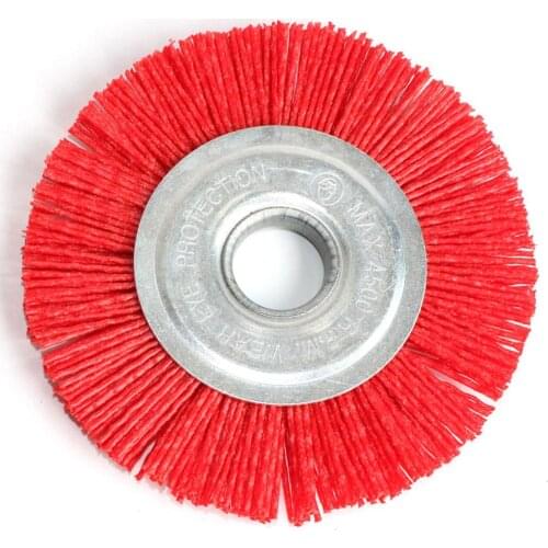 1pc 125*22mm 5 Inch Nylon Abrasive Brush Wheel Grit 80 Polymer-abrasive Wire Drawing Round Polishing Brush wood deburring