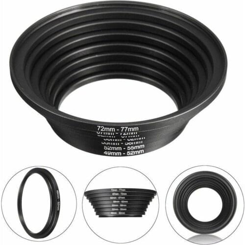 7pcs Camera Mini Photography Ring Adapter 49 77mm Practical Professional Outdoor Step Up DSLR Durable Lens Filter Aluminum Alloy