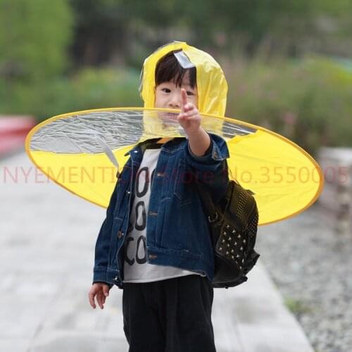 Creative Poncho Childrens Raincoat UFO Rain Coat Cover Funny Baby Outdoor Play Supplies 20PCS