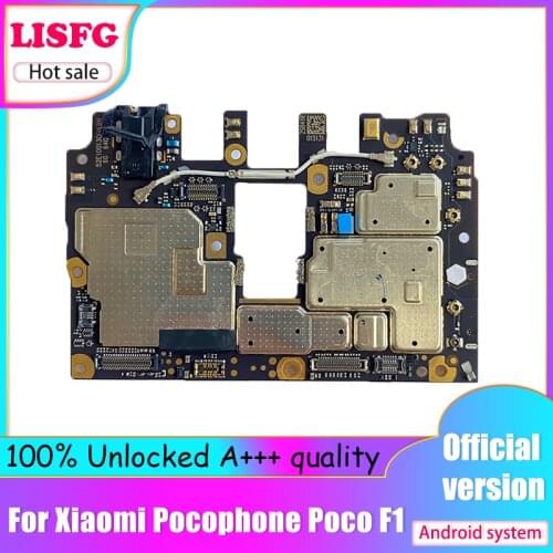 Motherboard For Xiaomi Pocophone Poco F1 Motherboard Mainboard Original Global Version Work Well Unlocked Main Circuits 6+128GB
