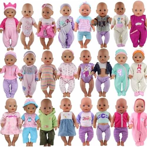 15pcs/set Fashion Clothes Suit Fit For 43cm Baby New Born Doll 17 inch Dolls Clothes