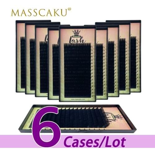 6case/lot Wholesale 16lines soft matte eyelash extension c/d curl faux mink supplies beautiful individual eyelash extensions