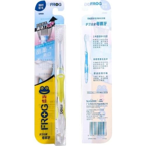 New soft net series toothbrush adult small brush head crystal soft transparent dual brush with a super soft handle color random