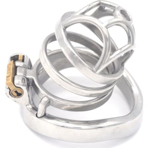 New Metal Chastity Cage CB Chastity Device Stainless Steel 40/45/50mm Cockrings Penis Cage Arc Rings JJ Cage Adult Toys for Men
