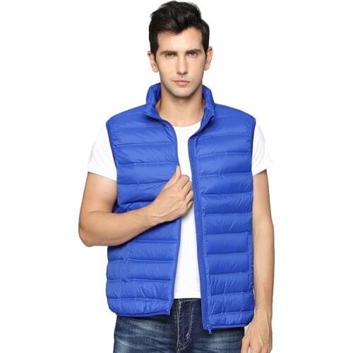 Autumn Winter Waterproof Coat New Designed Man Duck Down Vest Ultra Light Jackets Seamless Vest Men Sleeveless Outerwear