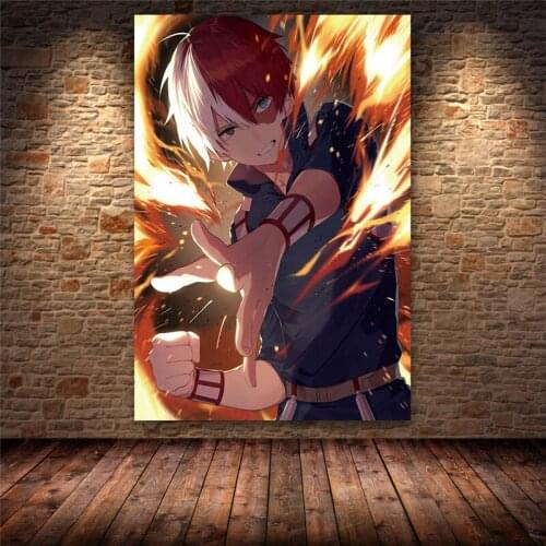 Anime Print Poster Boku No My Hero Academia Todoroki Shouto Canvas Painting Artist Home Decoration Cartoon Room Wall