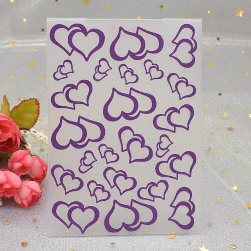 Heart Pattern 3D Embossing Folders for DIY Scrapbooking Paper Card Making Craft Plastic Embossing Template Stencil