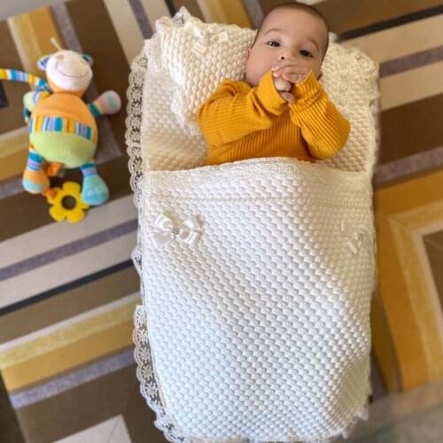 White Baby Swaddle Bottom Opening