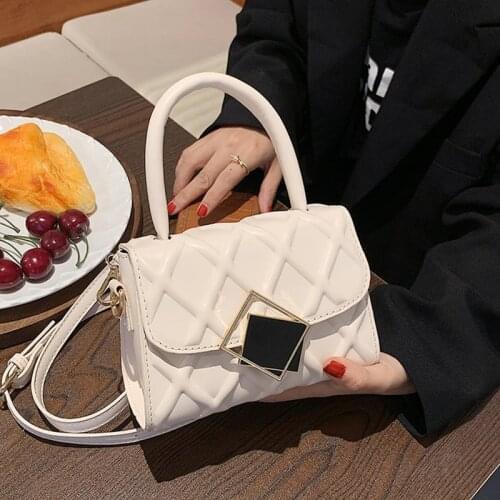 Womens Bag 2021 PU Leather Female New Solid Color Crossbody Bolsas Summer Fashion Korean Designer Shoulder Bags Women Handbags