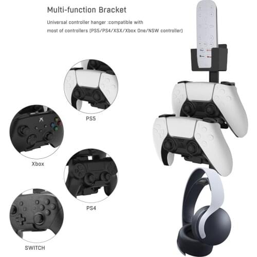 Universal Gamepad Headset Hanger Wall Mount Stand Holder Hanging Bracket Dock for PS5 PS4 XSX XBOXOne NS Switch Game Controllers
