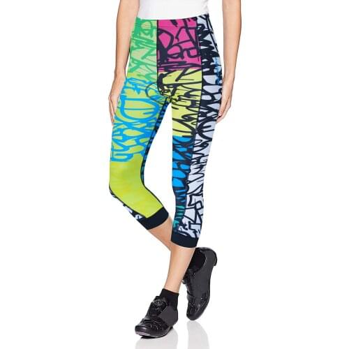 WULIBIKE Cycling Pants for Womens Leggings Bicycle Sport Fitness Star Stretch Cropped Pants Sponge Padded Bike Riding Pants