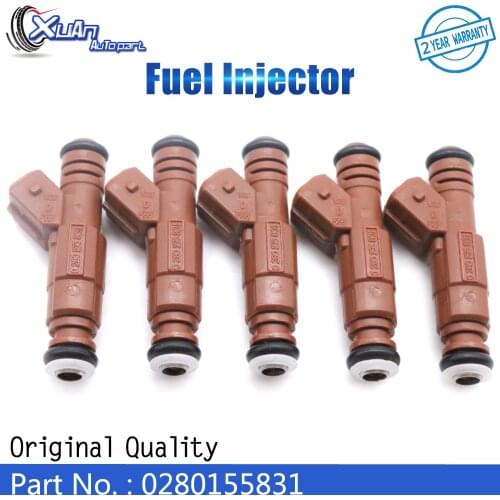 XUAN 5pcs Fuel Injectors Nozzle 0280155831 For Volvo V70 S70 C70 S80 XC70 XC90 2.0L 2.5L 2.4L 2.9L 2.8L 1998-2009